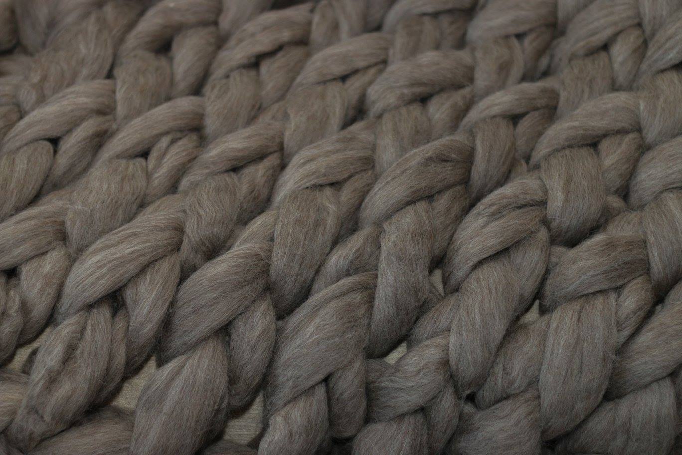 Manta tricô gigante sofá 100% lã natural | Mãostiqueiras