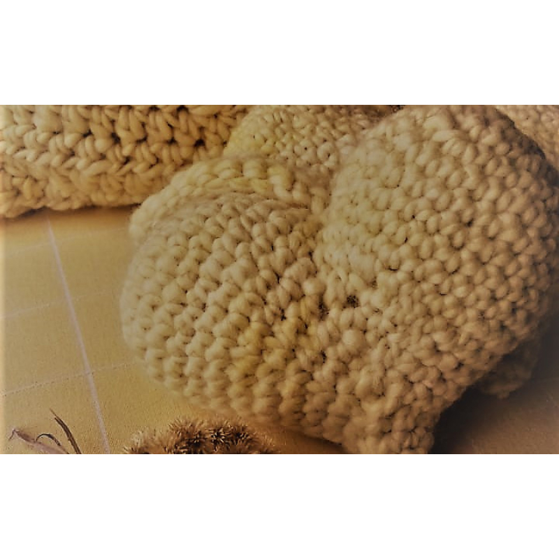 Coração Crochet Tingimento Natural Macela