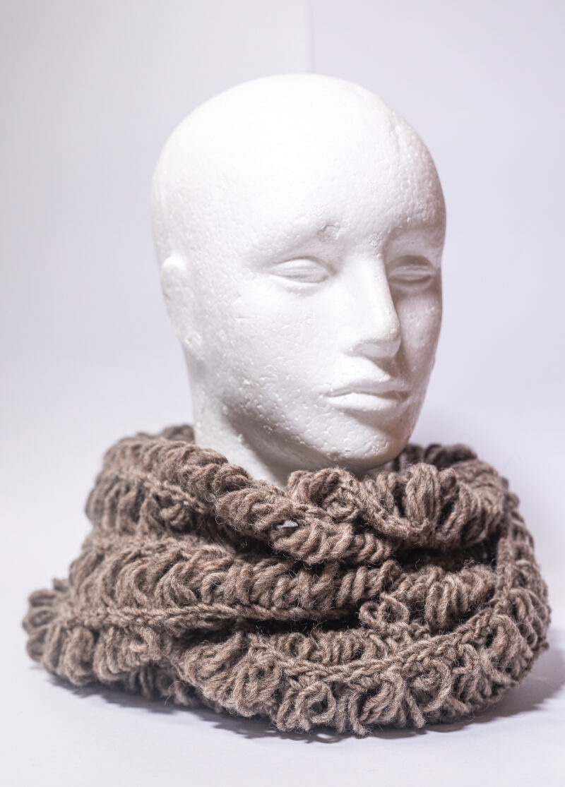 Gola Infinito Crochet Peruano Lã Natural - Imagem 2