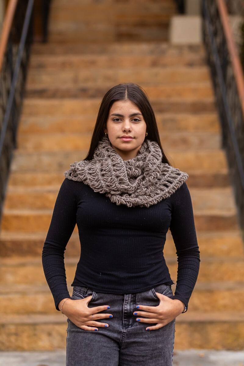 Gola Infinito Crochet Peruano Lã Natural - Imagem 6