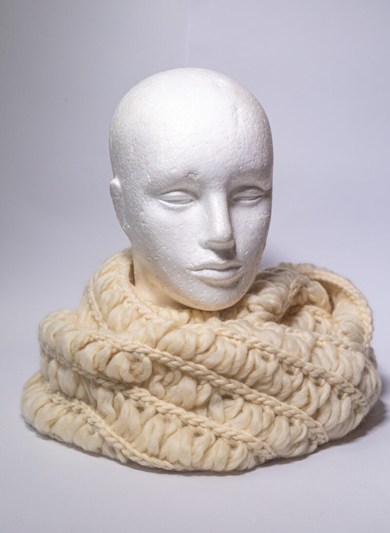 Gola Infinito Crochet Peruano Lã Natural - Imagem 3