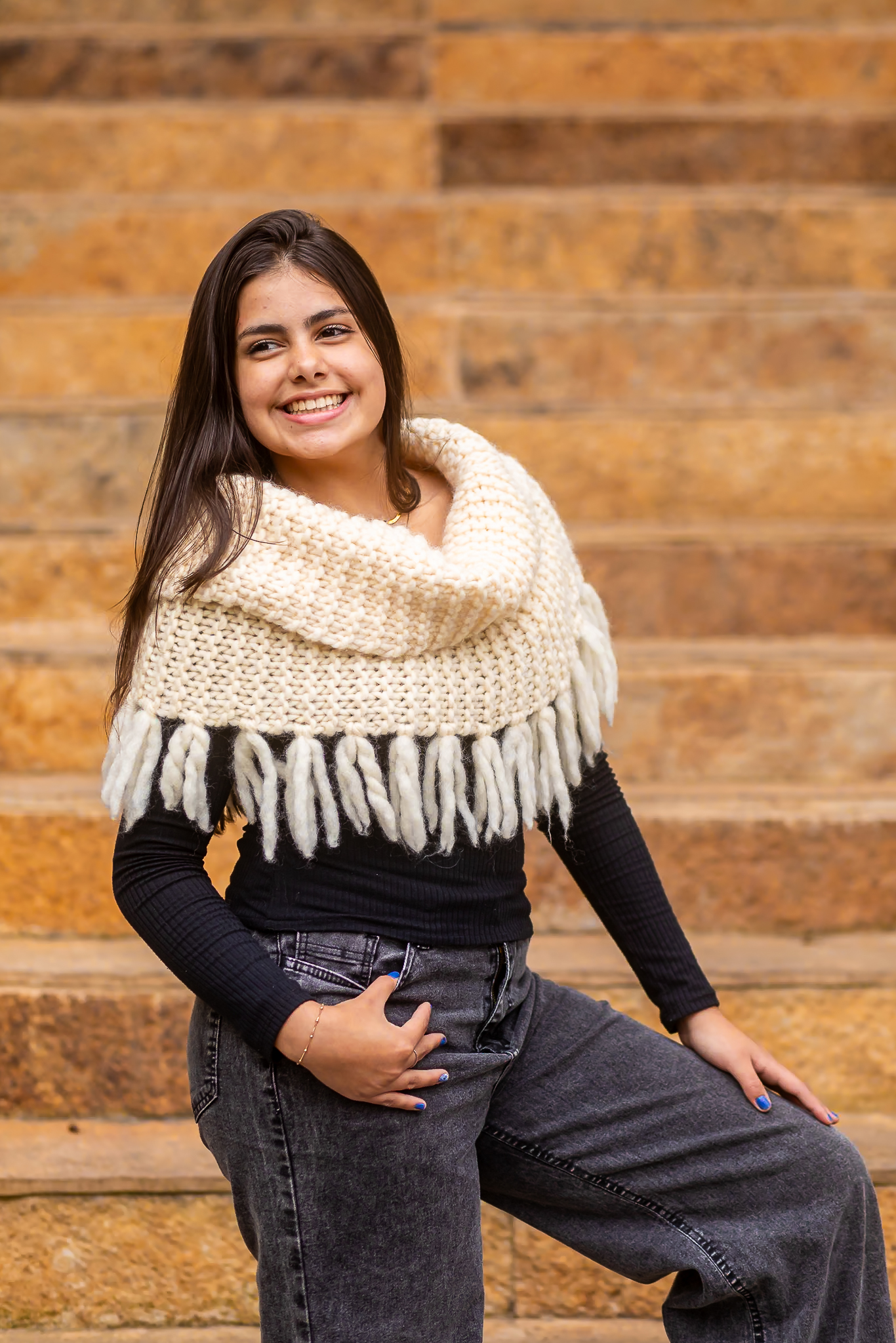 Gola de Lã Natural – Pala em Tricô Artesanal | Mãostiqueiras - Imagem 3