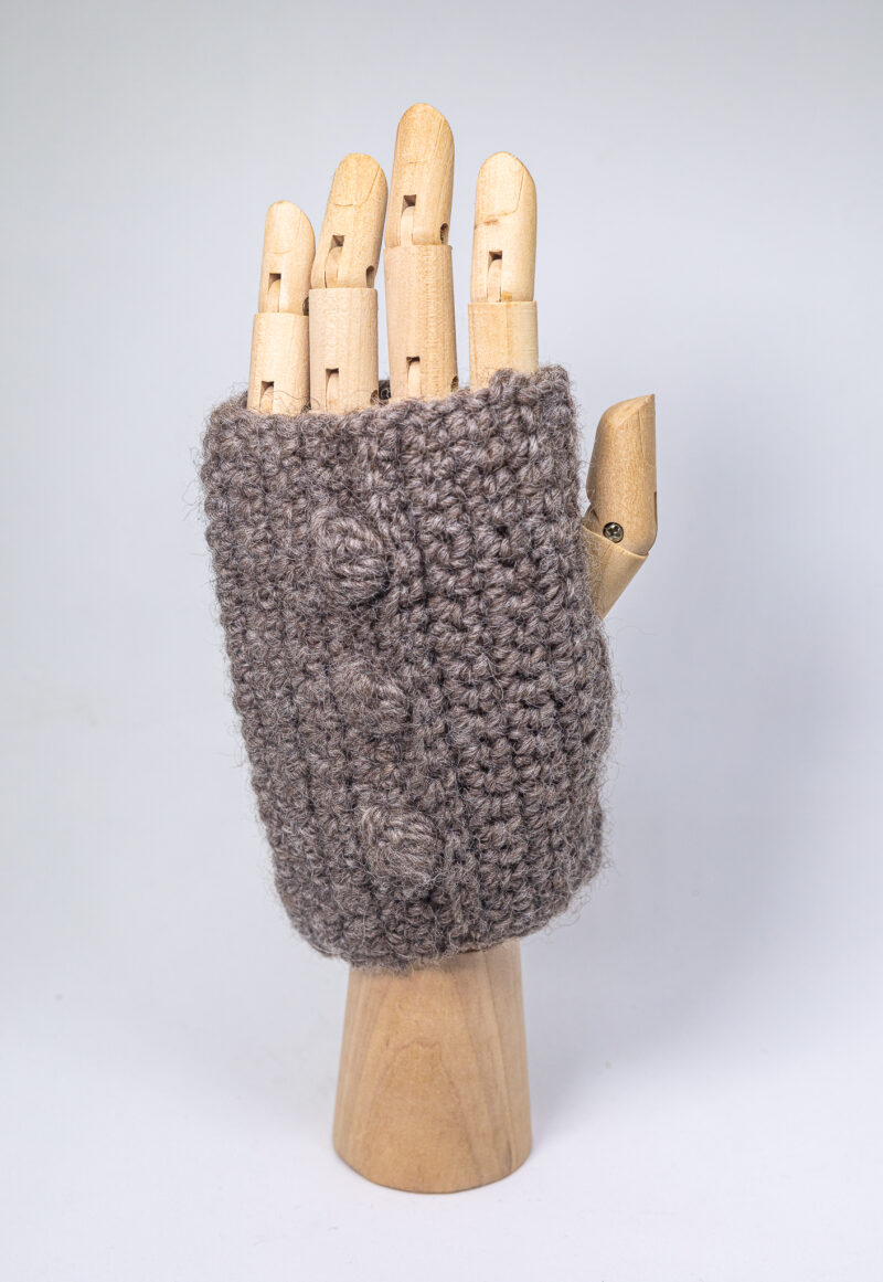 Luva Sem Dedos Crochet Lã Natural - Imagem 8