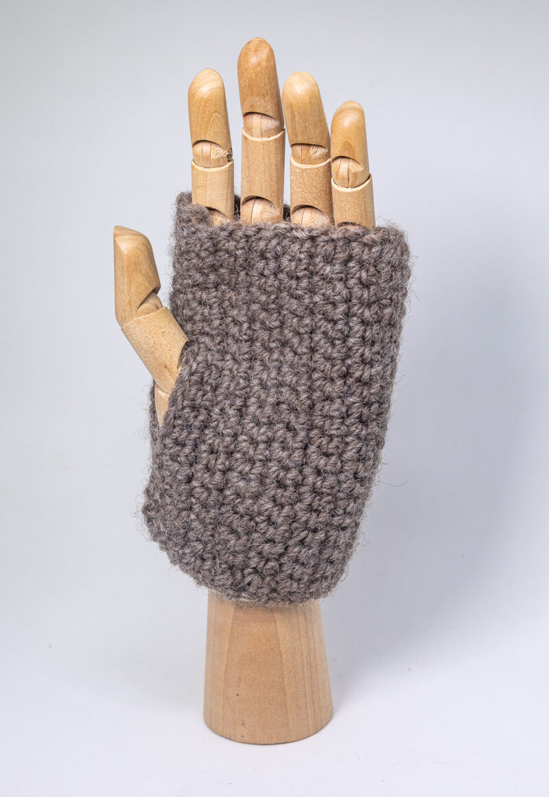 Luva Sem Dedos Crochet Lã Natural - Imagem 3