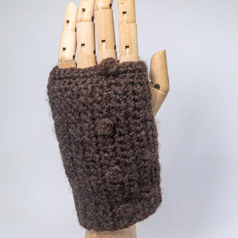 Luva Sem Dedos em Crochet Lã Natural | Mãostiqueiras