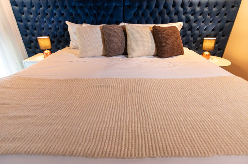 Manta Pé de Cama Crochet Tunisiano Lã Natural - Imagem 4