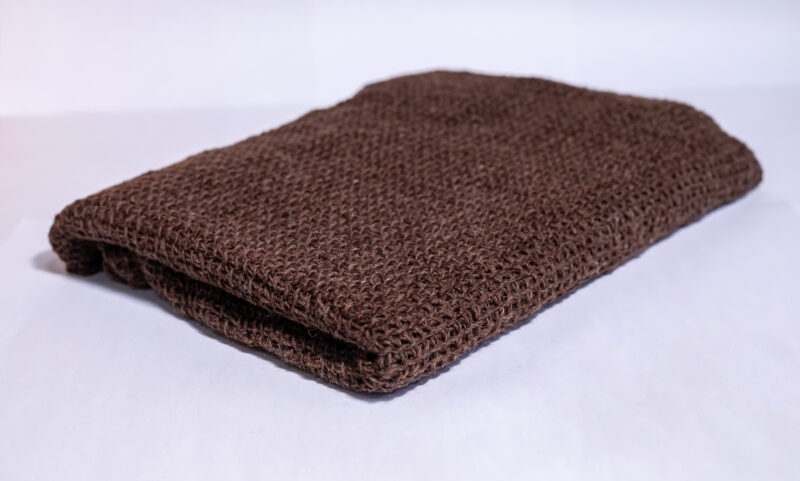 Manta Pé de Cama Crochet Tunisiano Lã Natural
