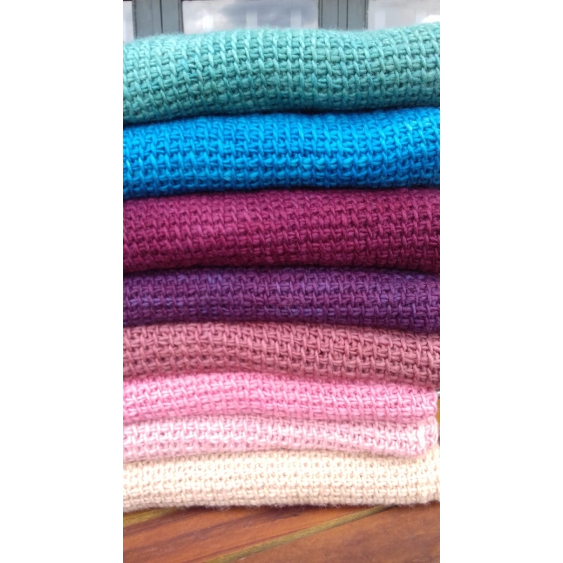 Manta Xale Crochet Tunisiano Tingimento Natural